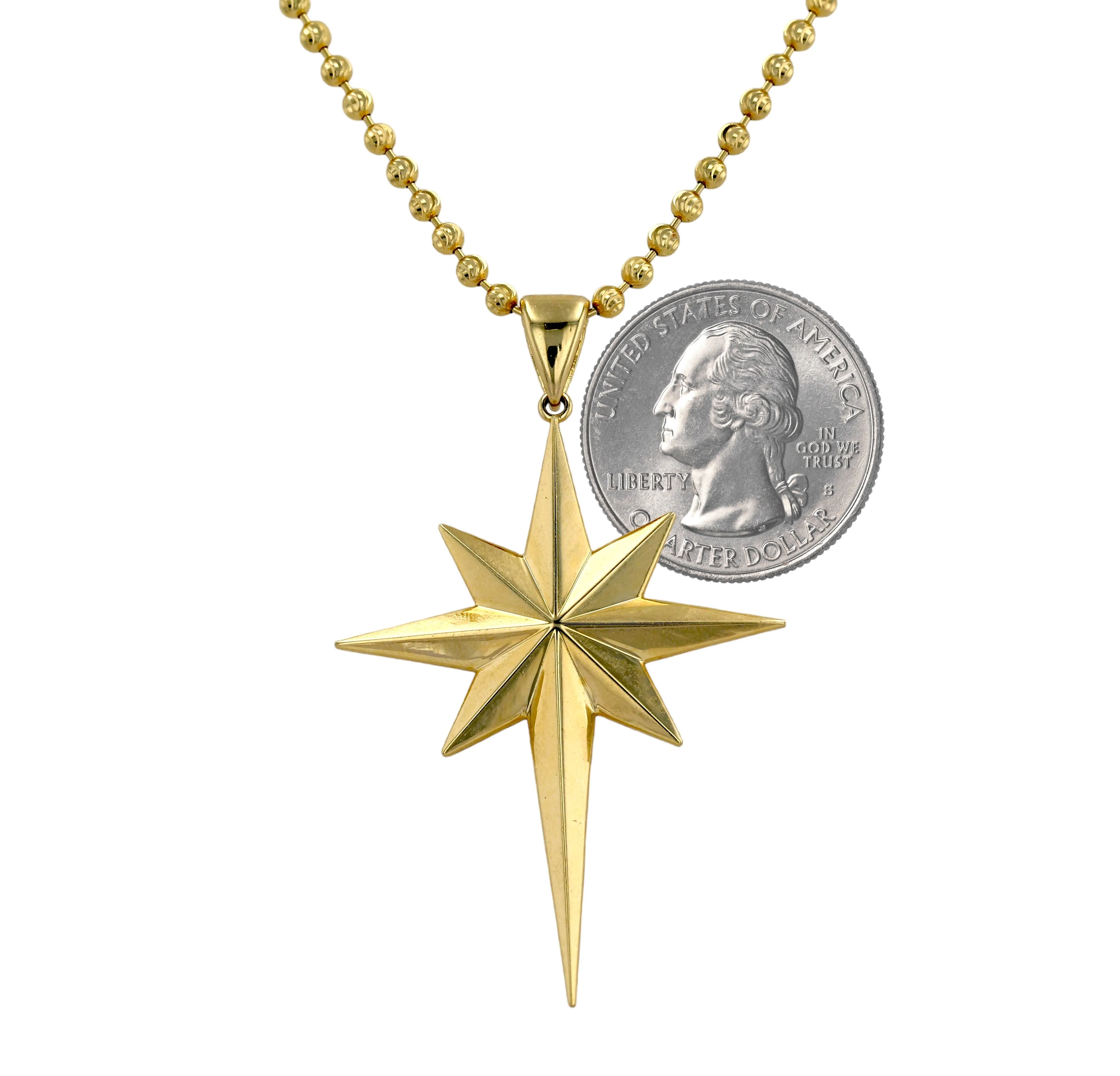 Gold 14k set military chain and star pendant