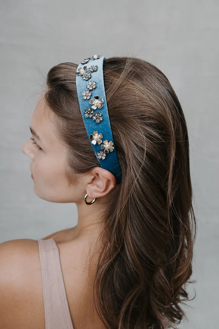 GOLD FLOWER VELVET HAIRBAND