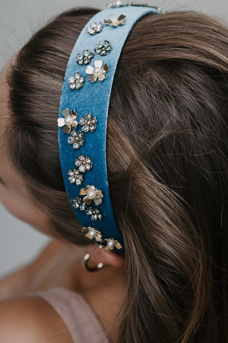 GOLD FLOWER VELVET HAIRBAND