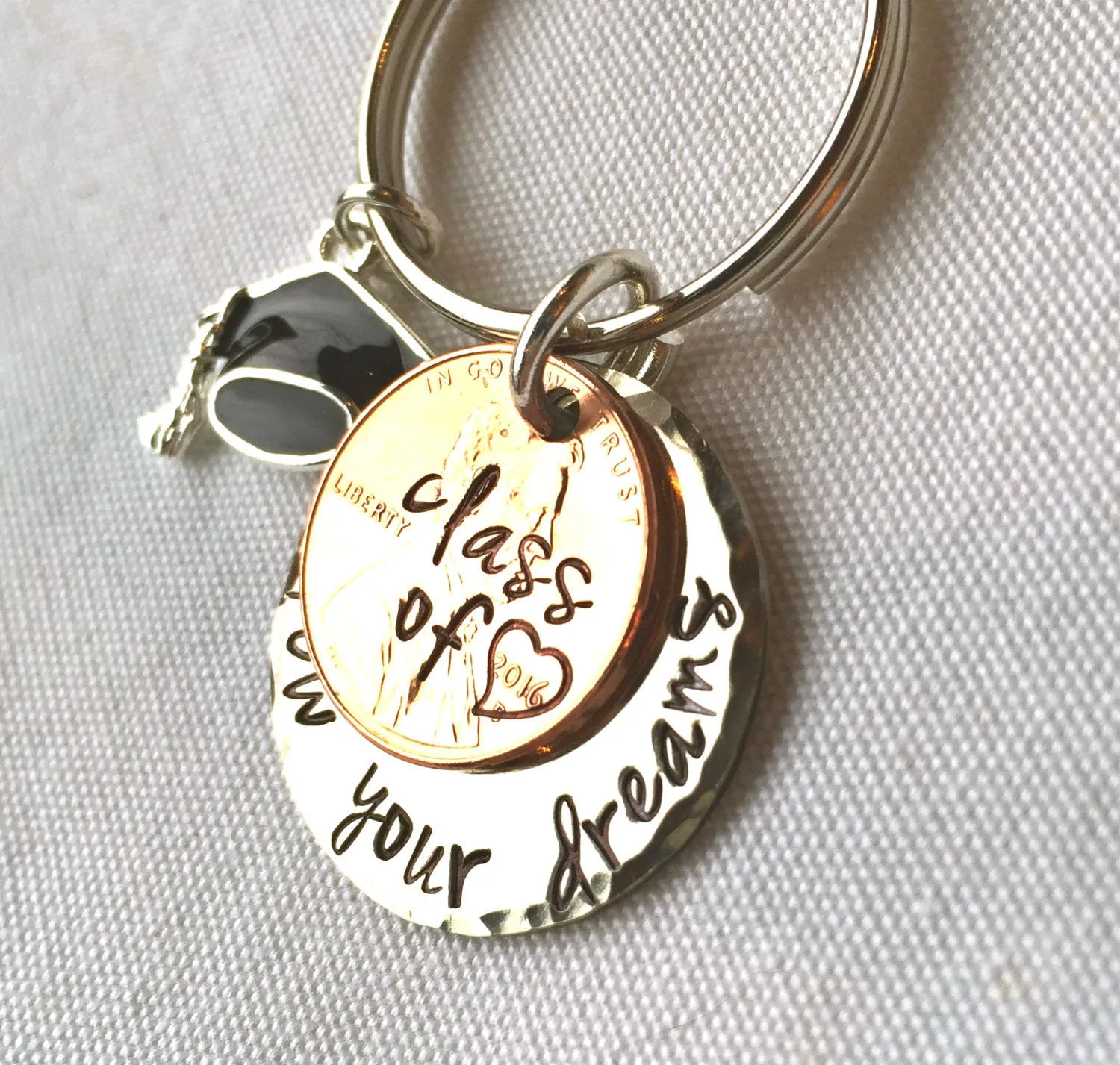 Graduation Gifts, Personalized Penny Keychain, Grad Gifts, Penny Keychains, Gradaution 2016, Follow Your Dreams, Do What You Love