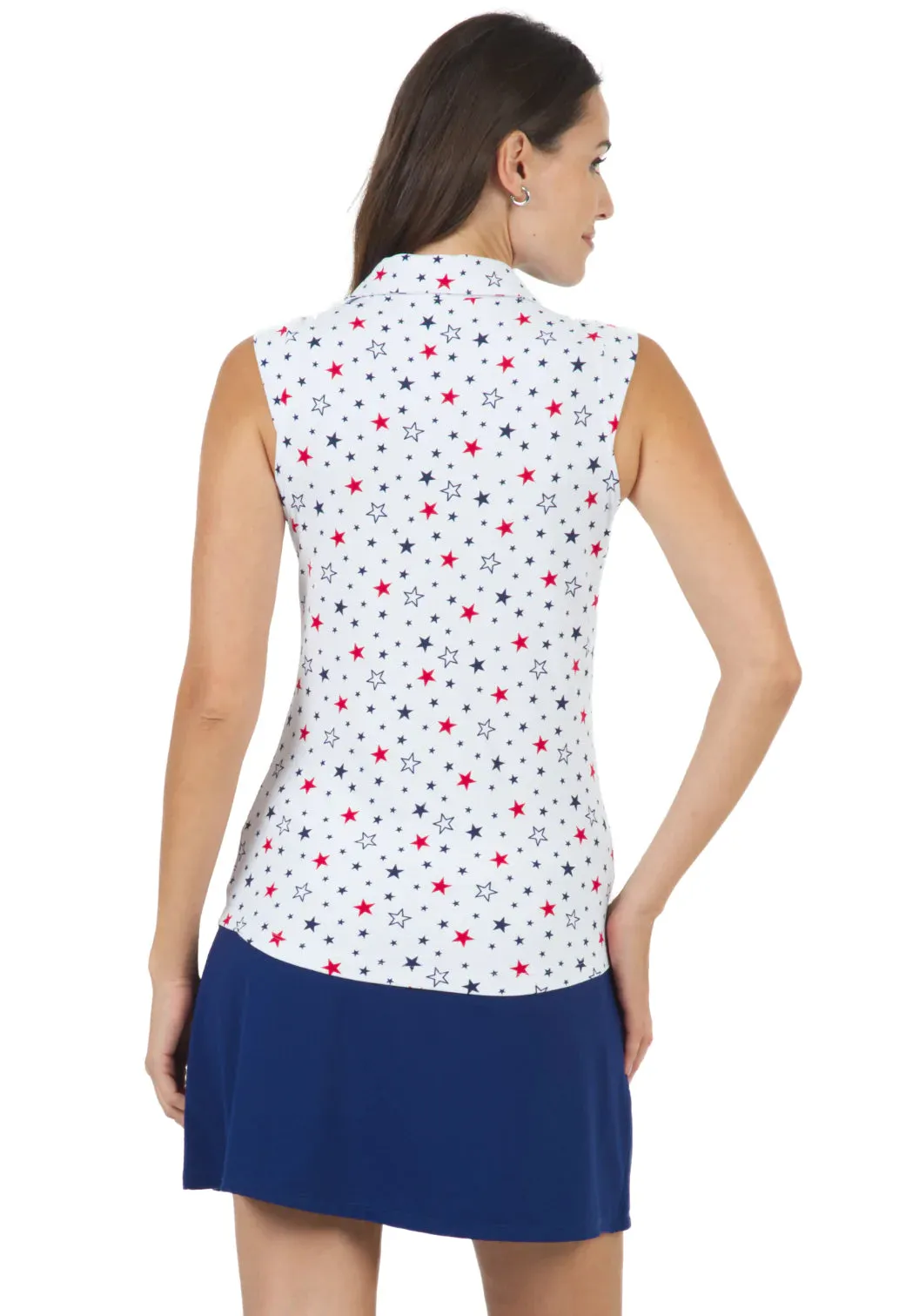 IBKUL Celebration Print Sleeveless Polo