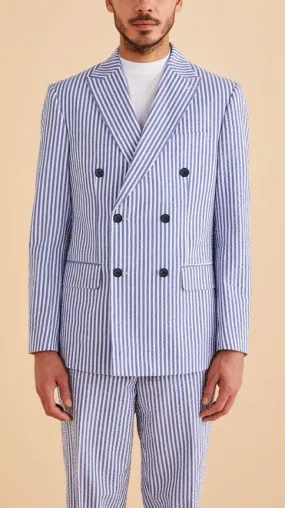 Inserch Seersucker Stripe Suit BL506-00101 True Blue