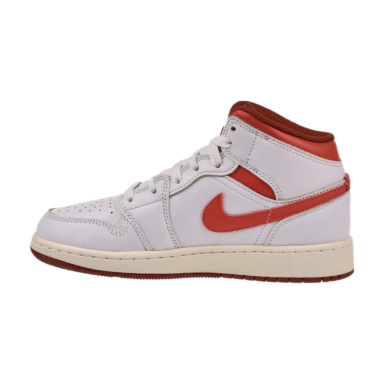 Jordan 1 Mid SE (GS) Big Kid's Shoes White-Lobster-Dune Red