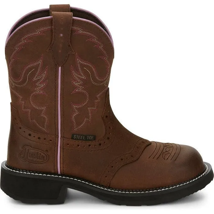 Justin Women's Wanette 8" ST Western Work Boot -Brown- GY9980