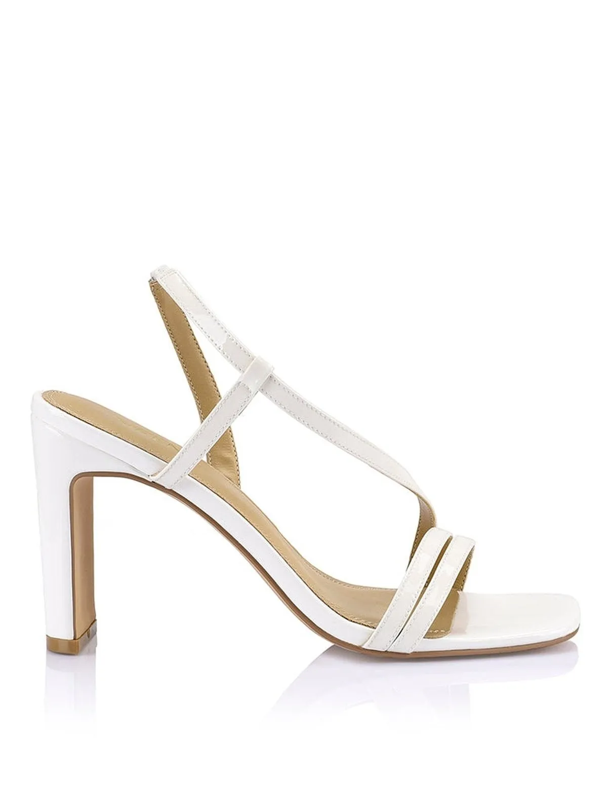 Kamino Heeled Sandals - Chalk Patent Leather