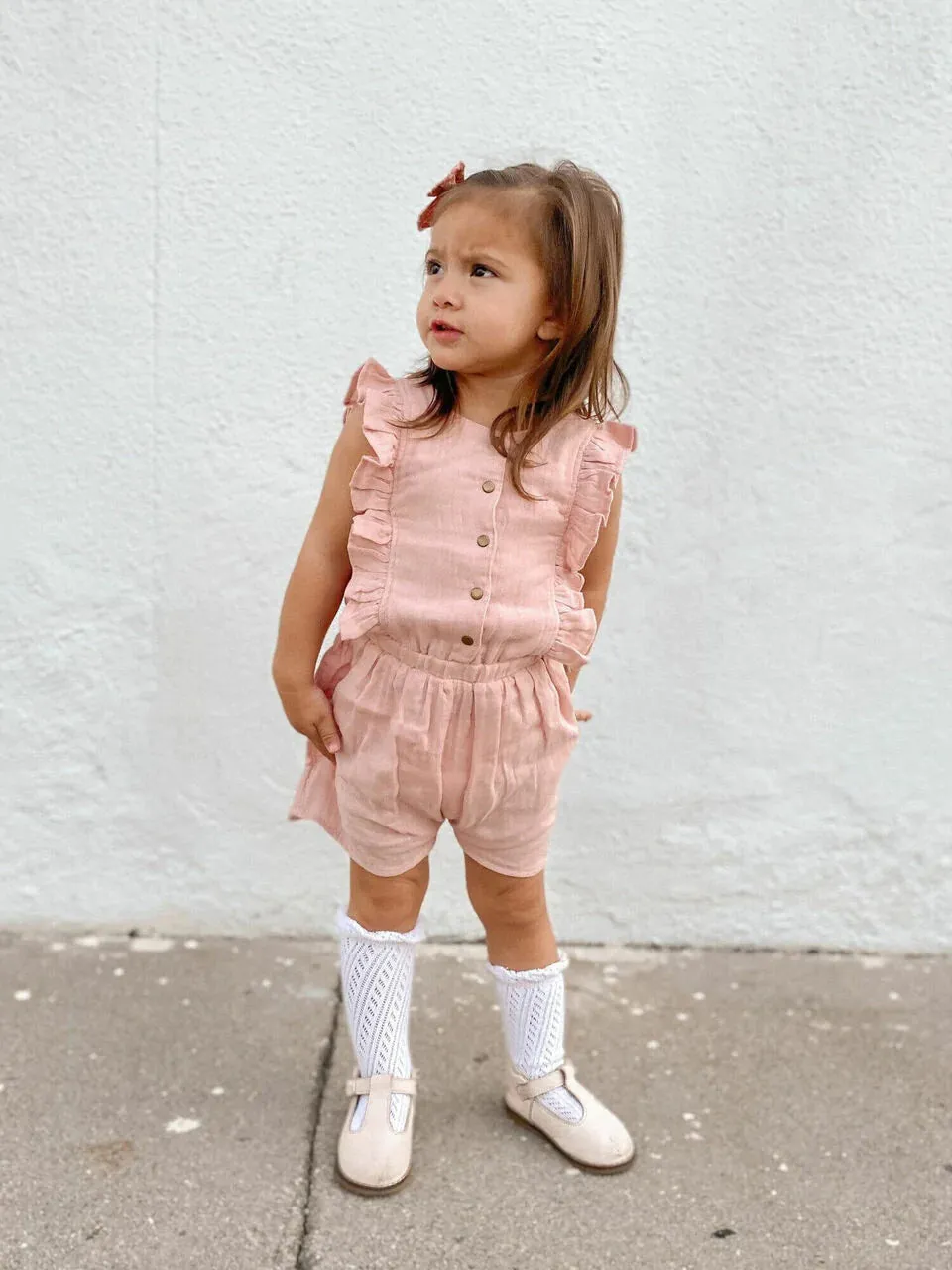 Kids' Organic Muslin Ruffle Jumper - Rosewater