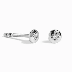 Kids White Zircon Earrings - North Star