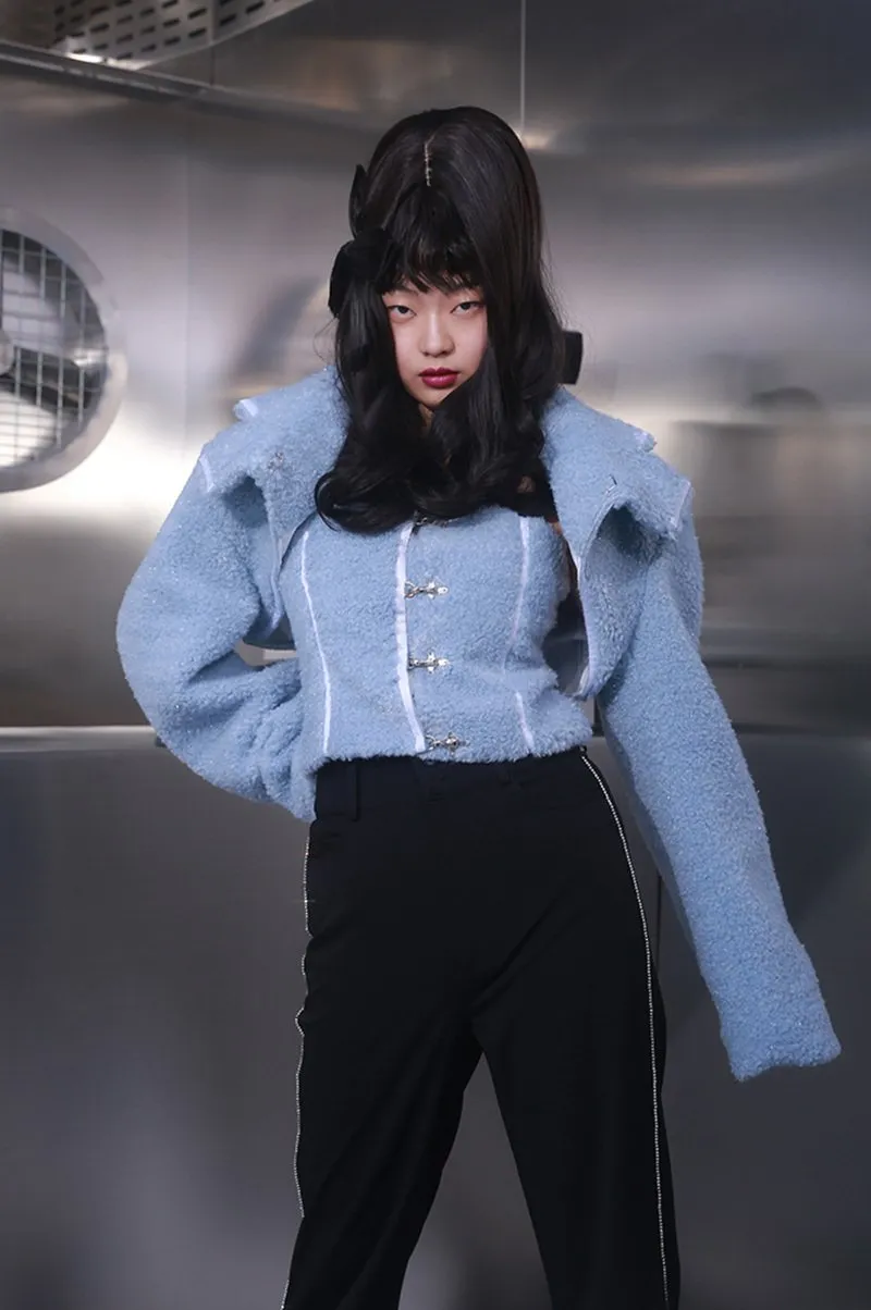 Kisho Fuzzy Top and Collared Jacket