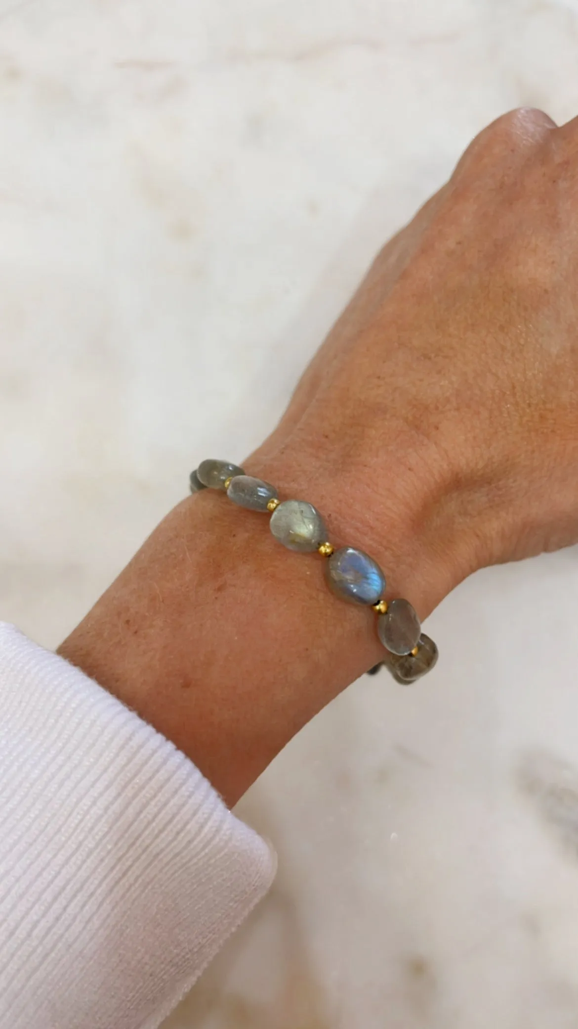 Labradorite Stone Beaded Bracelet