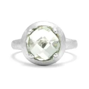 Ladies Green Quartz Solitaire Ring