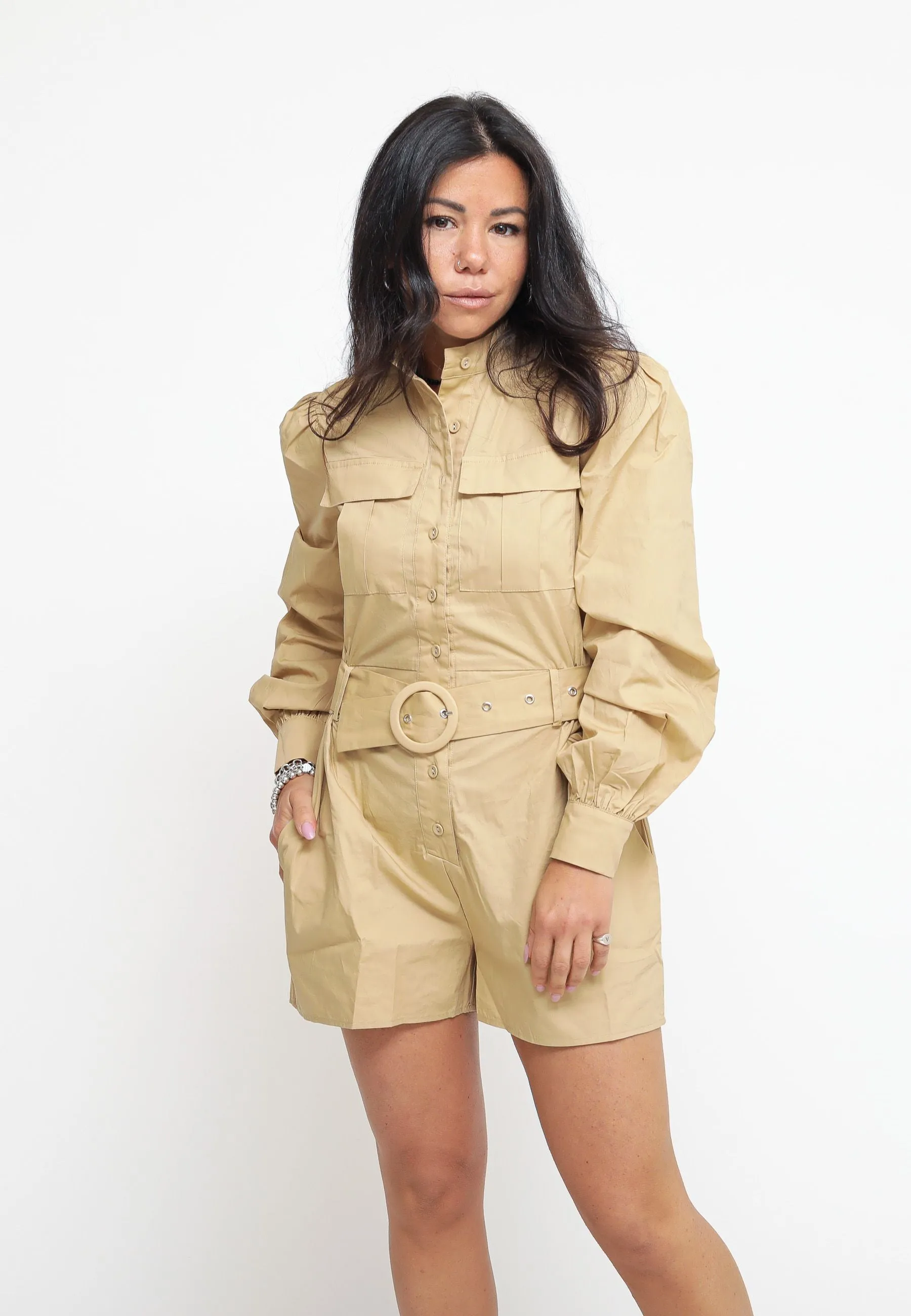 Ladies Playsuit - Beige Sand