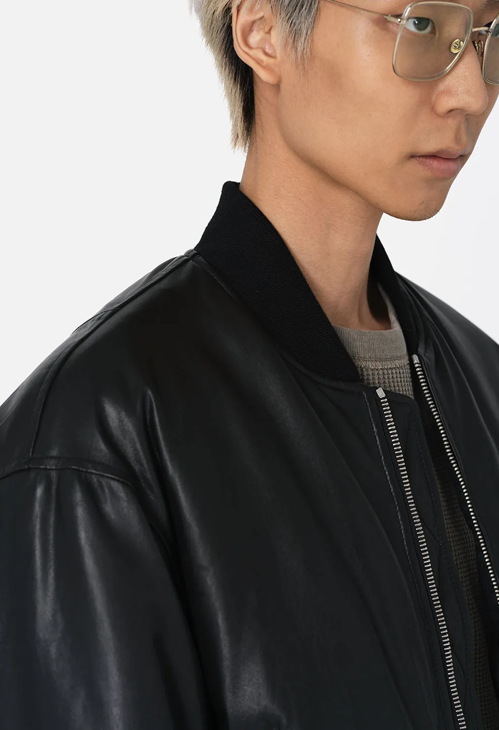 Leather Andes Bomber / Black