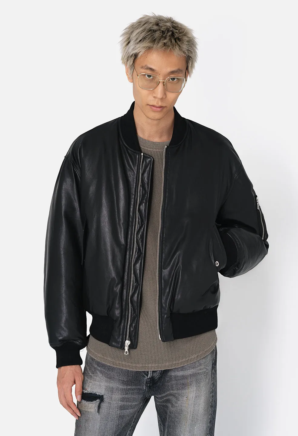 Leather Andes Bomber / Black