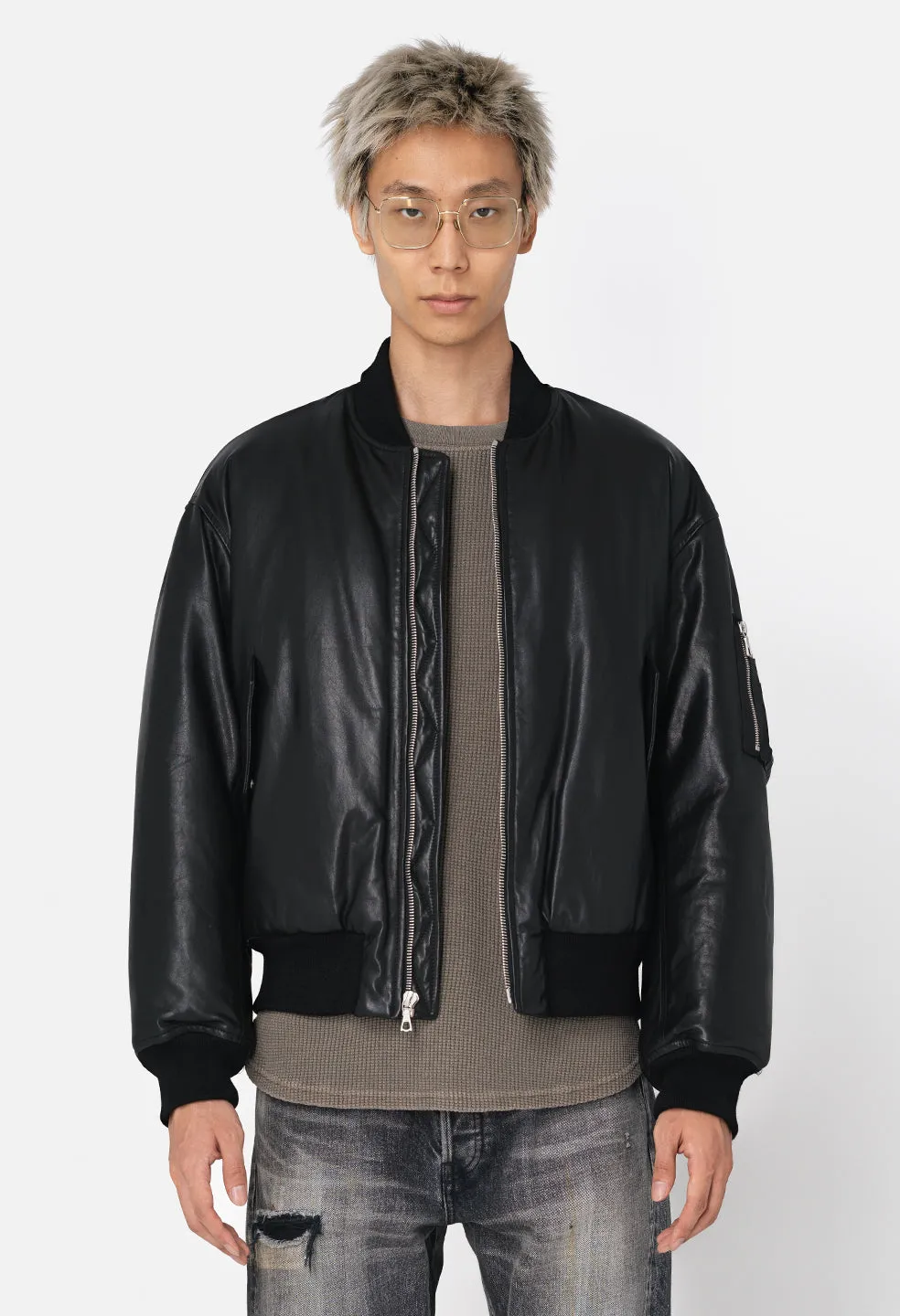 Leather Andes Bomber / Black