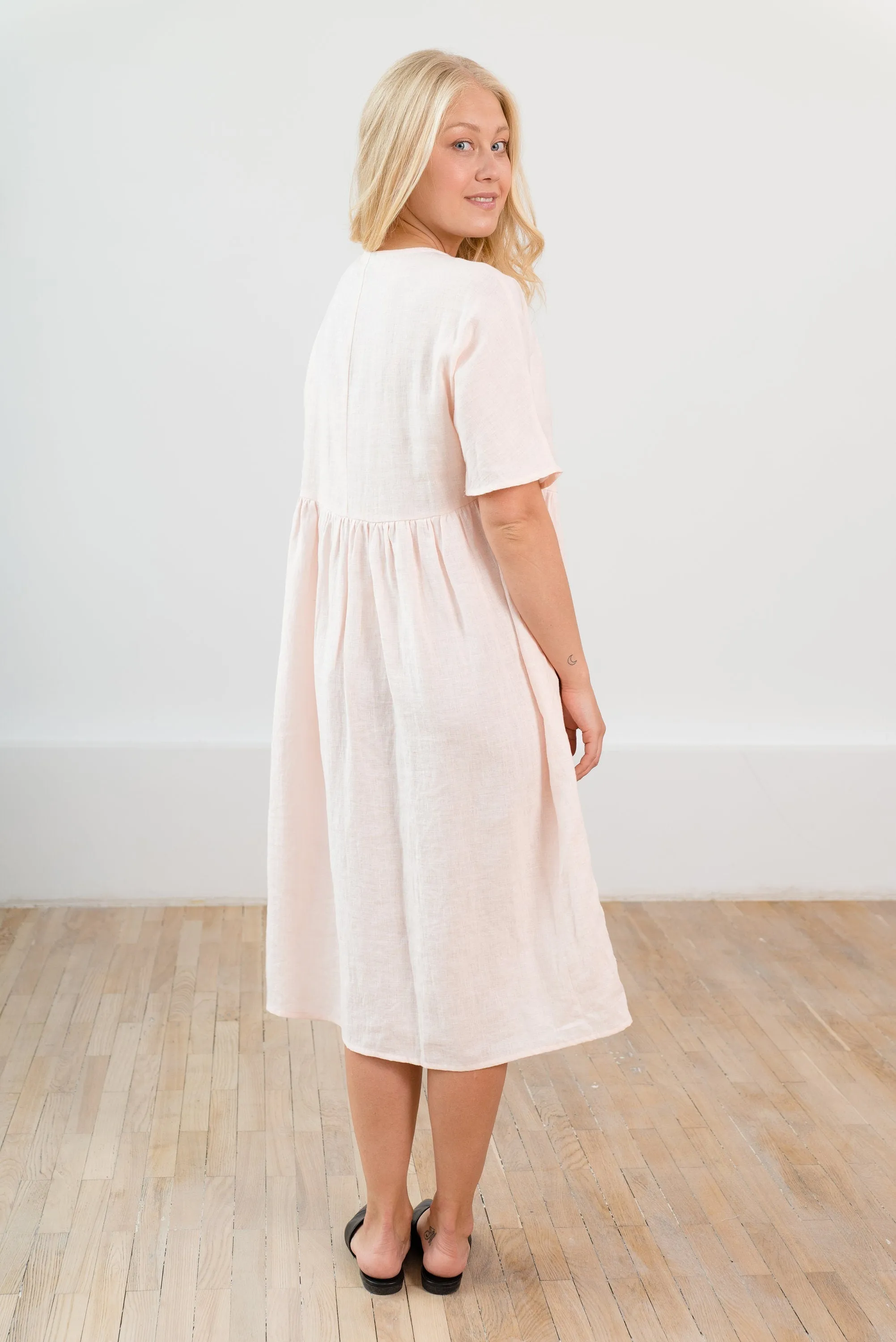 LeMuse SHELL linen dress, Rose, XL