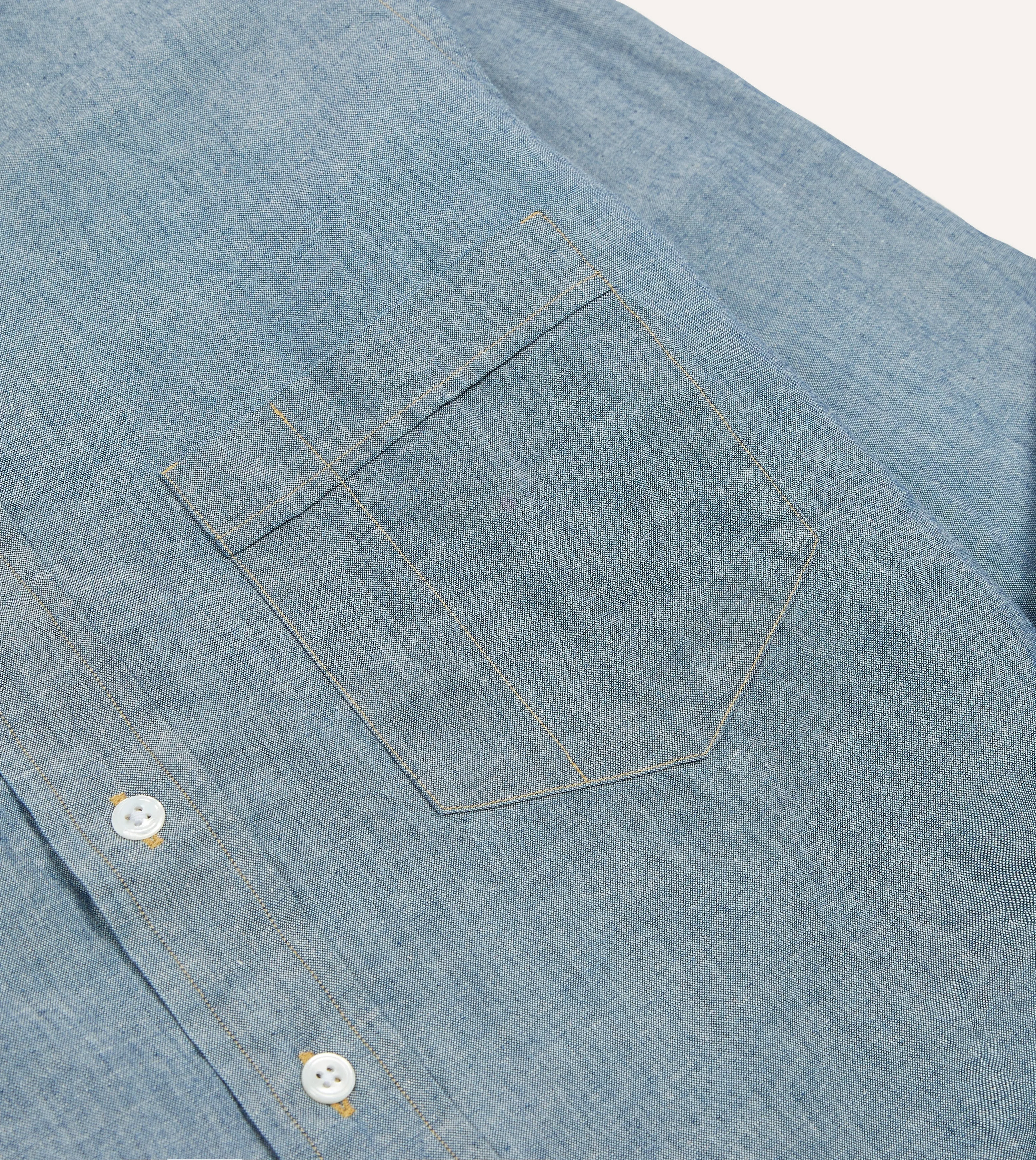 Light Blue Cotton Chambray Button-Down Shirt