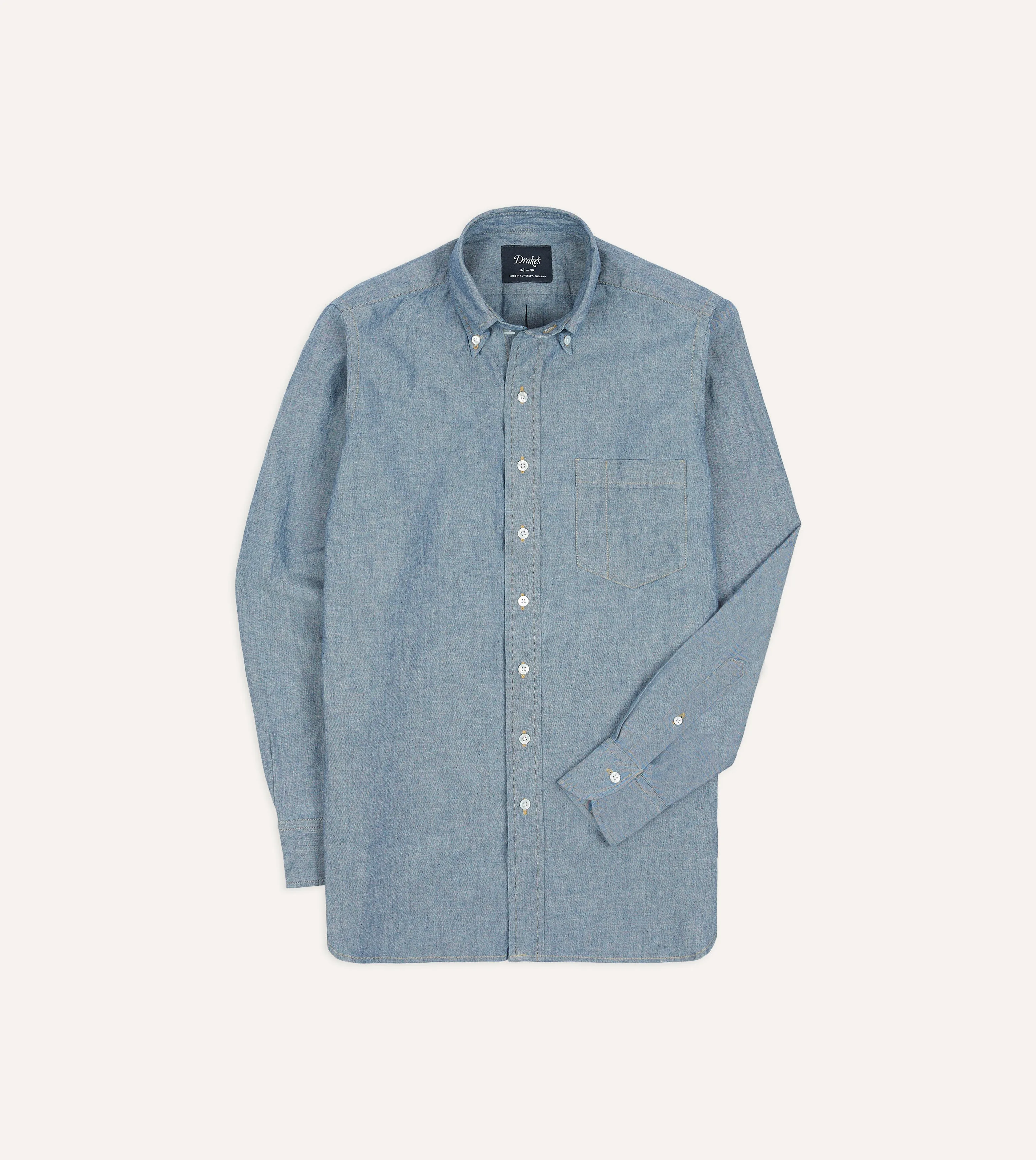 Light Blue Cotton Chambray Button-Down Shirt