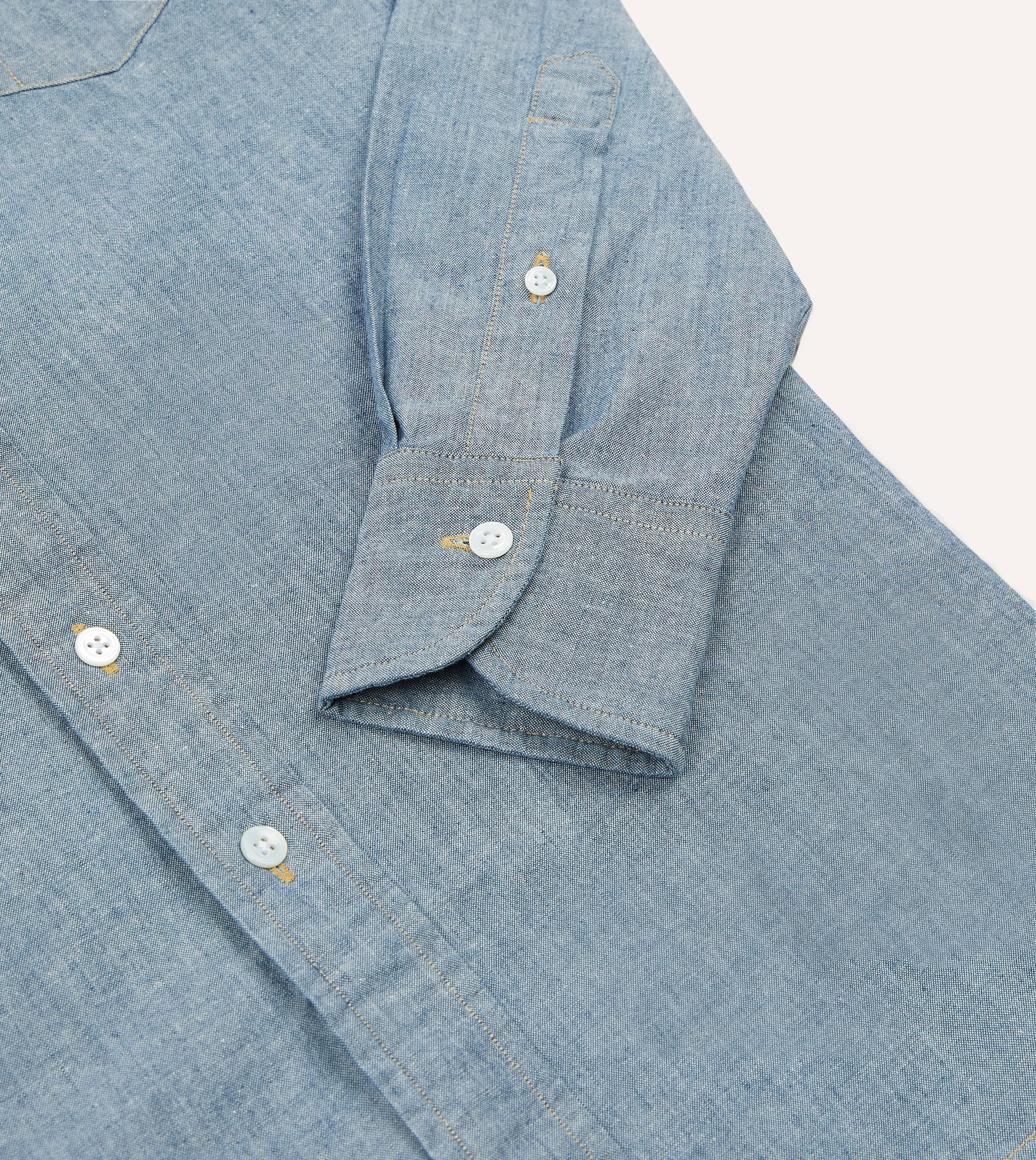 Light Blue Cotton Chambray Button-Down Shirt