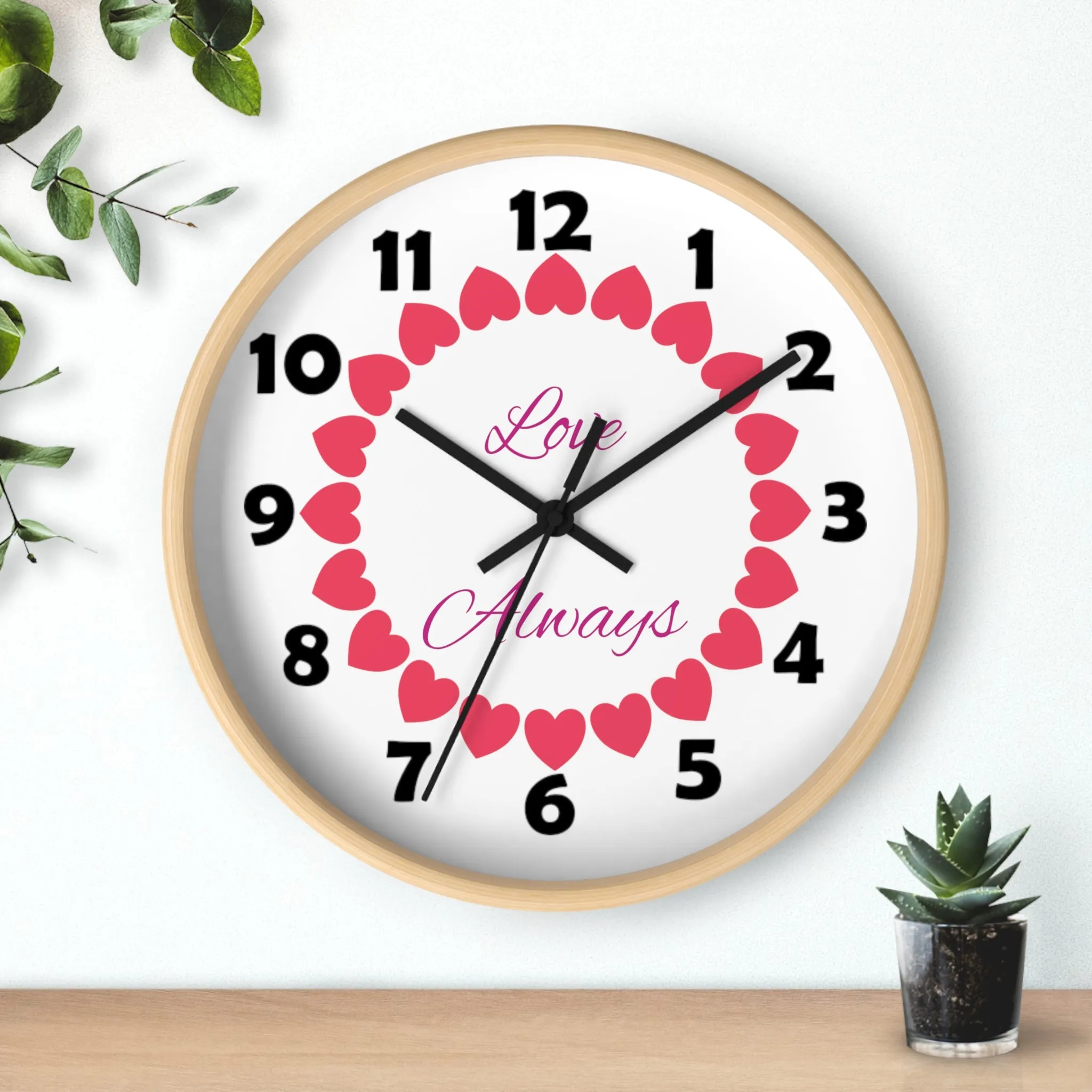 Love Always Wall Clock, Heart Ring Wall Clock