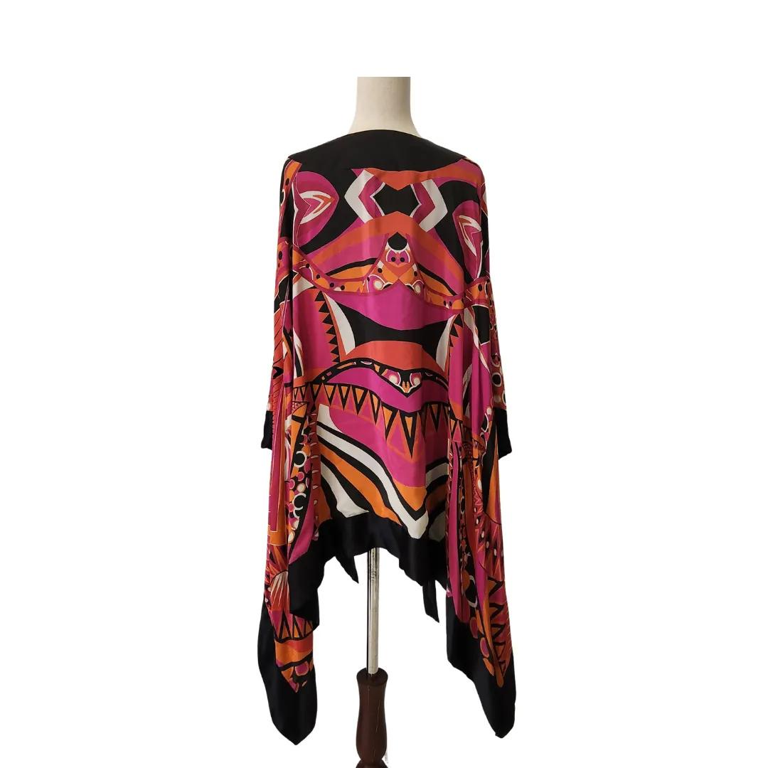 Maheen Karim Pink and Orange Printed Wrap Top | Brand New |