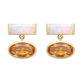 MARGARITA BAGUETTE OPAL   CITRINE EARRINGS