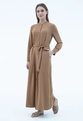 Maxi Shirt Dress With Self-Fabric Belt