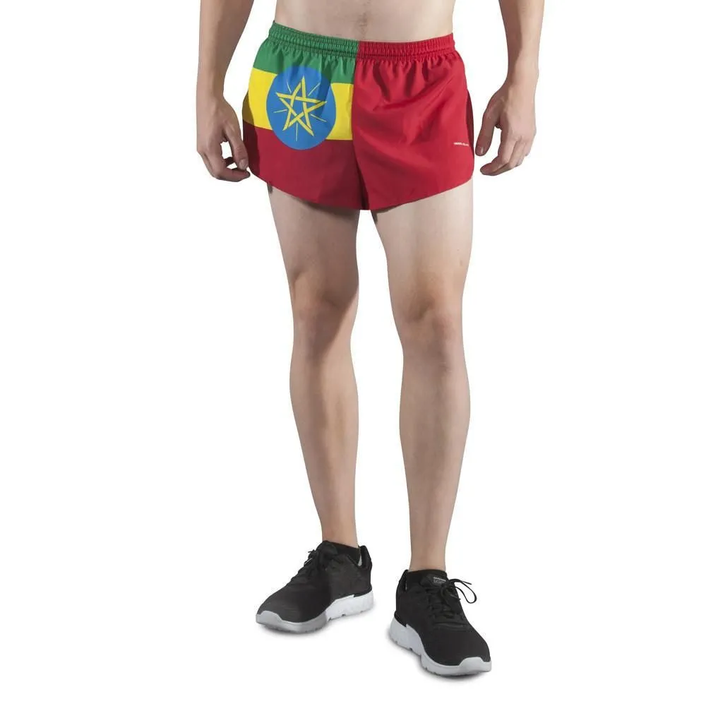 Men's 1" Elite Split Shorts- Ethiopia