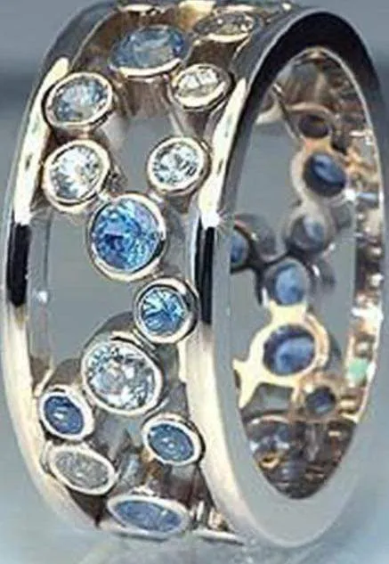 Modern Blue Stone Ring