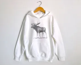 Moose Standing Tall Kids Hoodies