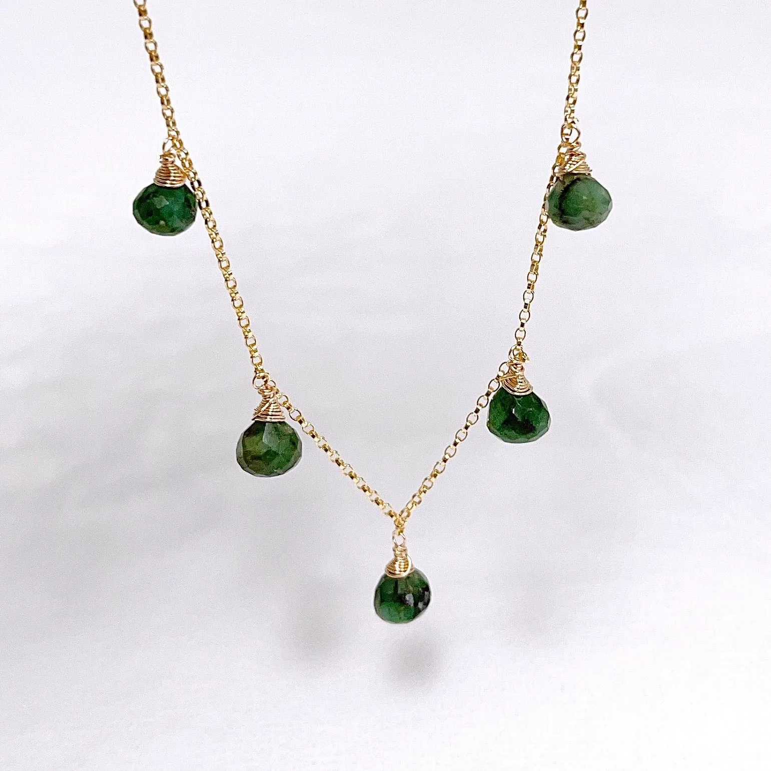 Necklace IVANAH - emerald (N389)