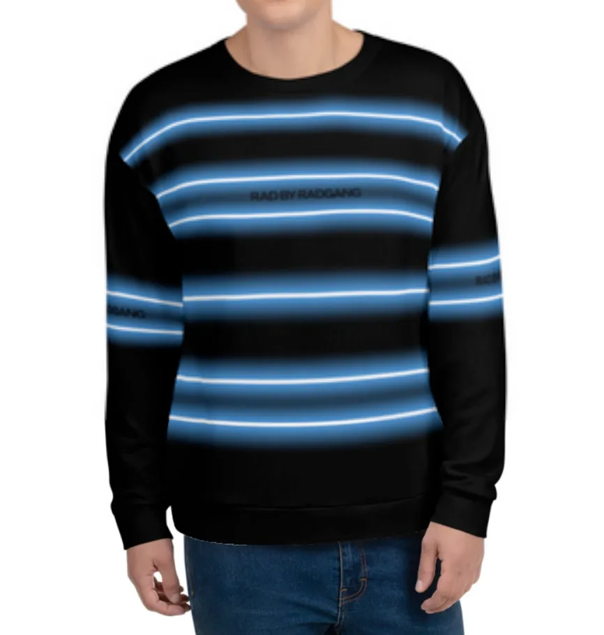 NEON LIGHT STRIPED SWEATSHIRT - BLACK-BLUE