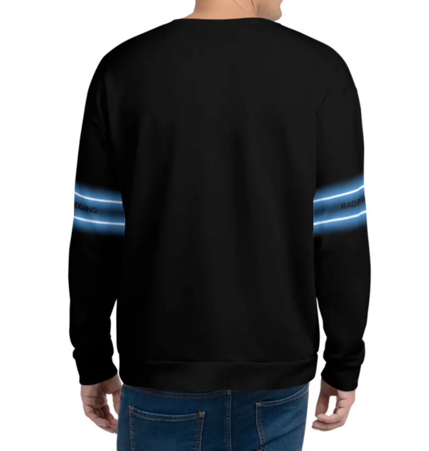 NEON LIGHT STRIPED SWEATSHIRT - BLACK-BLUE