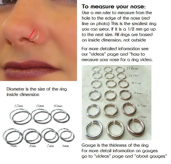 Nose Ring Endless Ball - Choose Your Metal, Choose Your Size