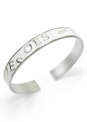 Order of the Eastern Star OES Bangle Bracelet with White Enamel