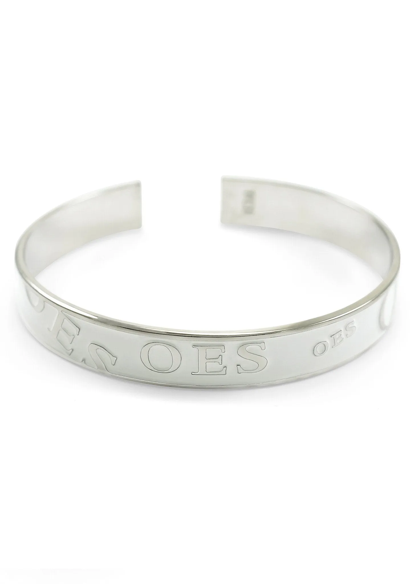 Order of the Eastern Star OES Bangle Bracelet with White Enamel