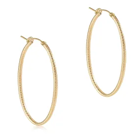 Oval Gold 2'' Textured Hoop