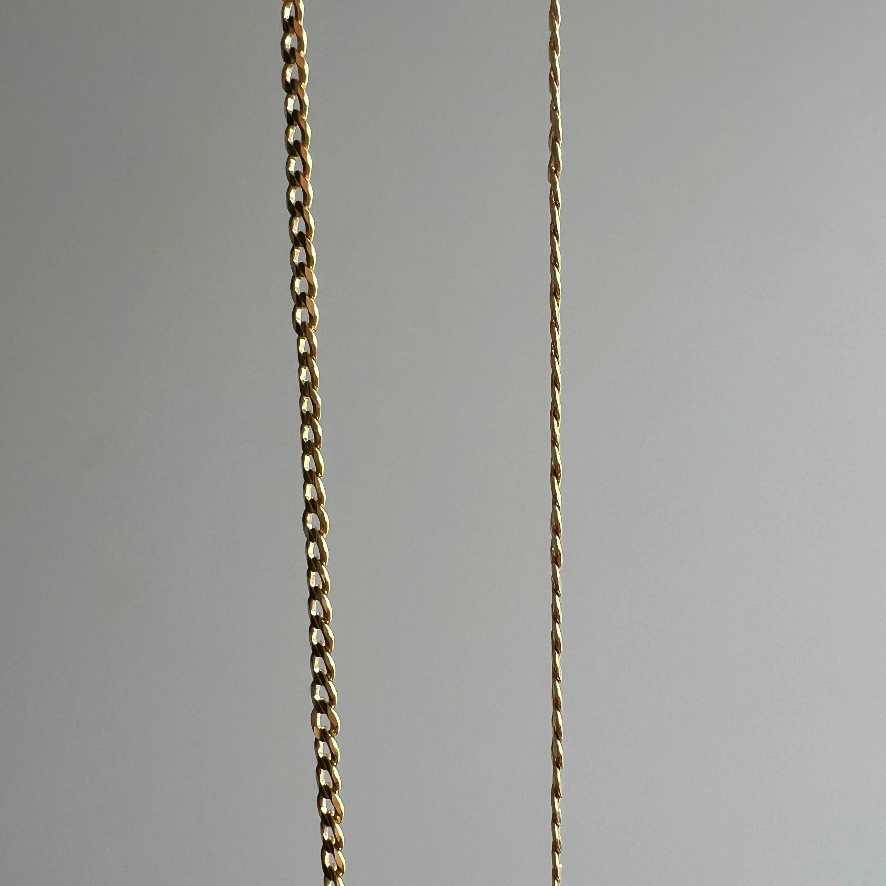 P R E - L O V E D // diamond cut curb / 14k yellow gold 2mm sturdy cable link chain / 18