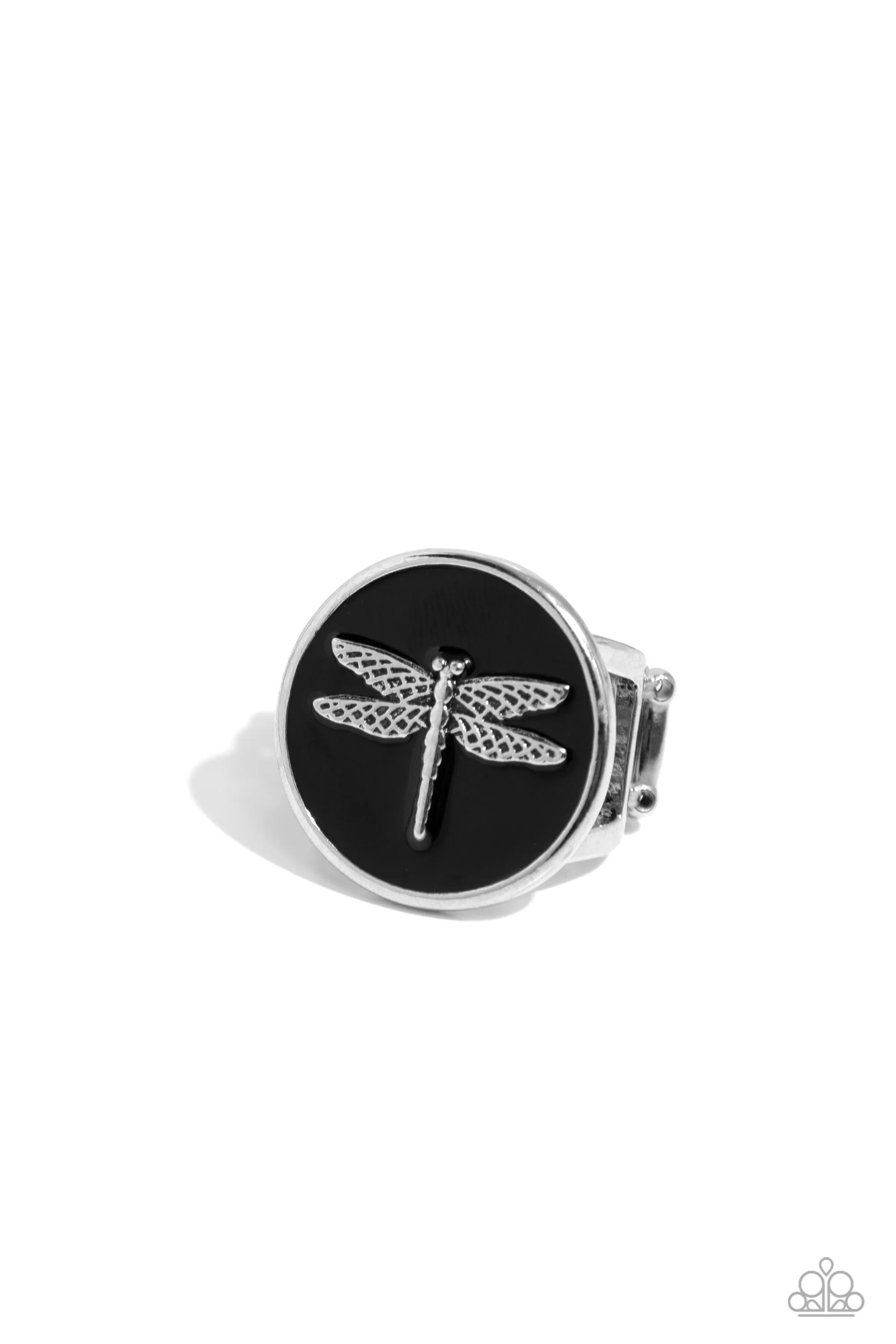 Paparazzi Debonair Dragonfly Black Ring