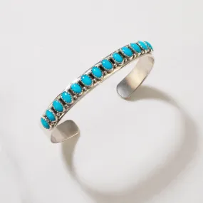 Patrick Yazzie Sleeping Beauty Turquoise Navajo USA Native American Made 925 Sterling Silver Cuff