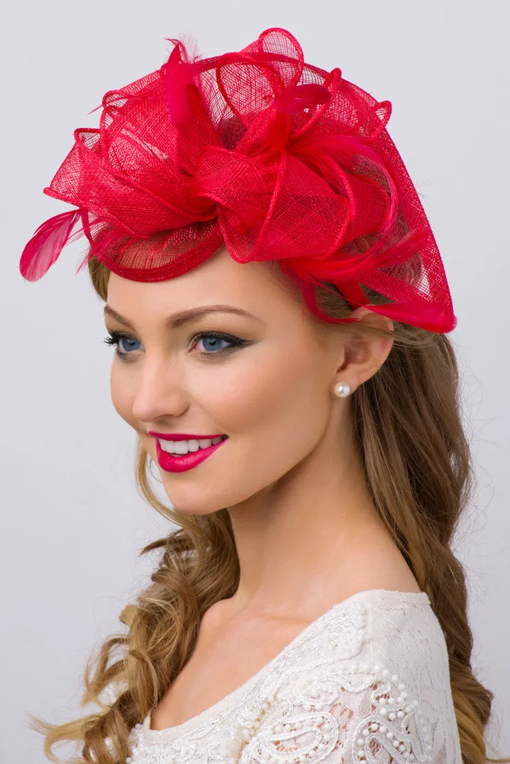 Penny Fascinator - Red