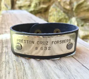 Personalized Motocross Leather Bracelet