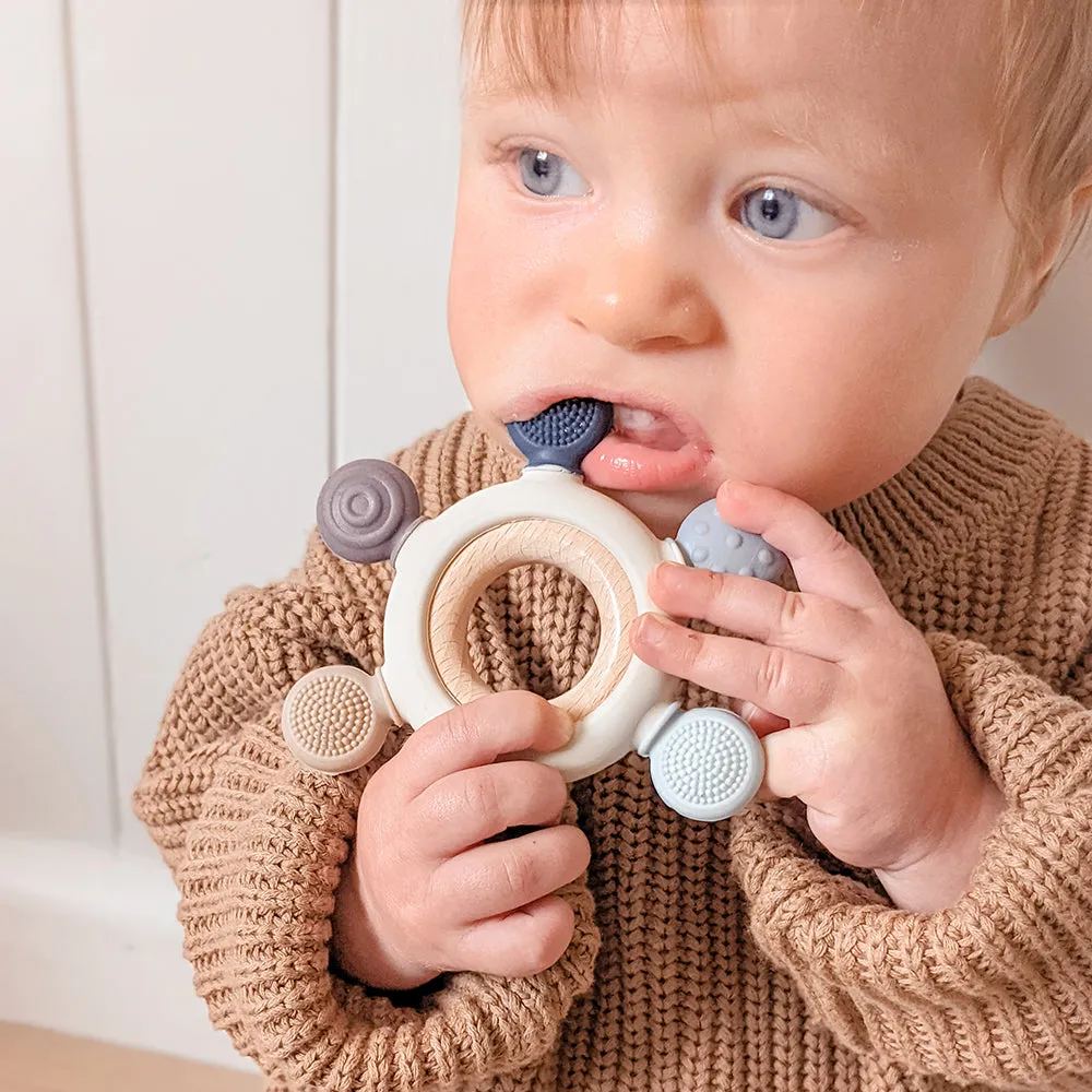 Playground Multi-Surface Teething Wheel - Steel Blue