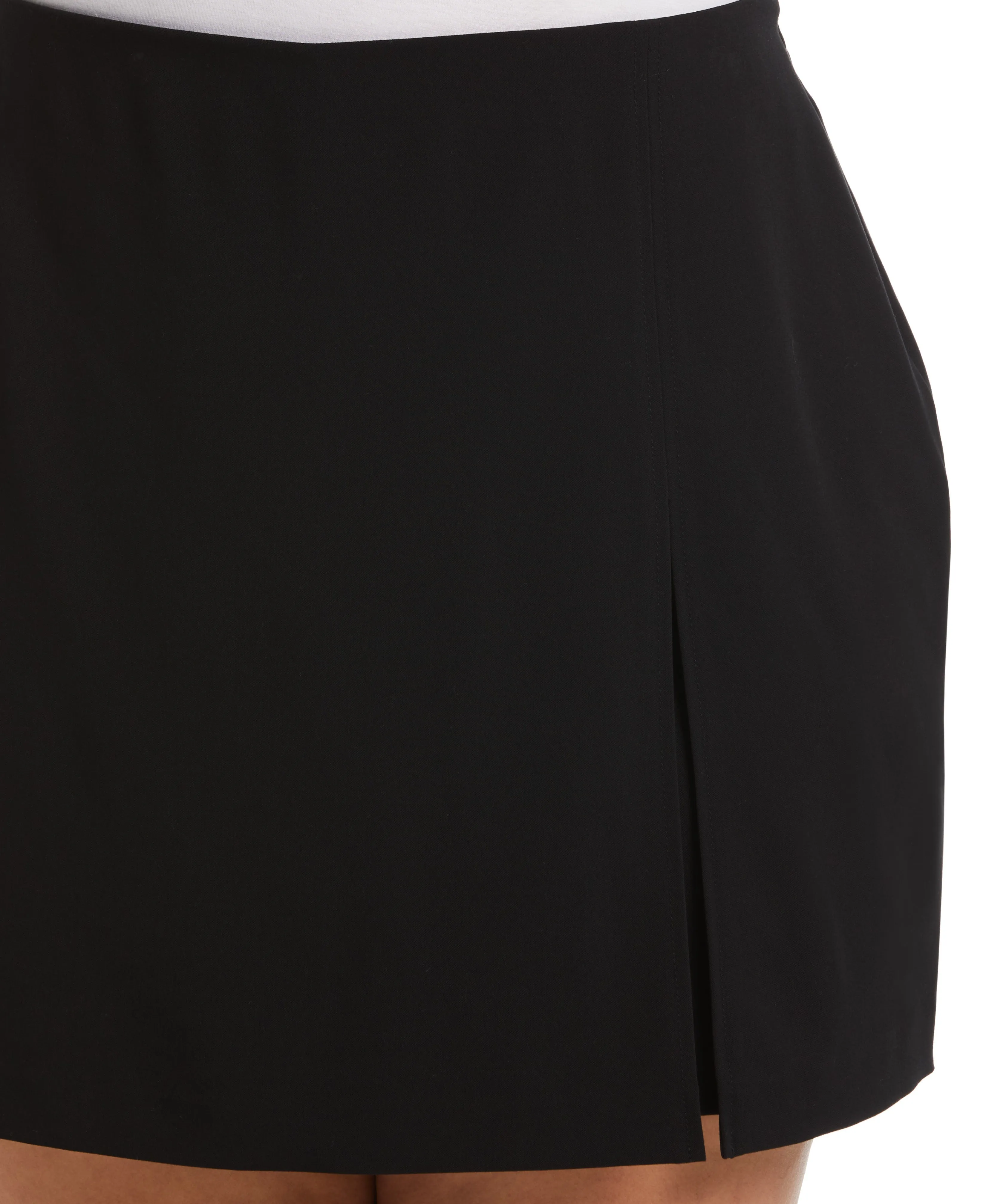 Plus Size Classic Fit Skort with Front Slit