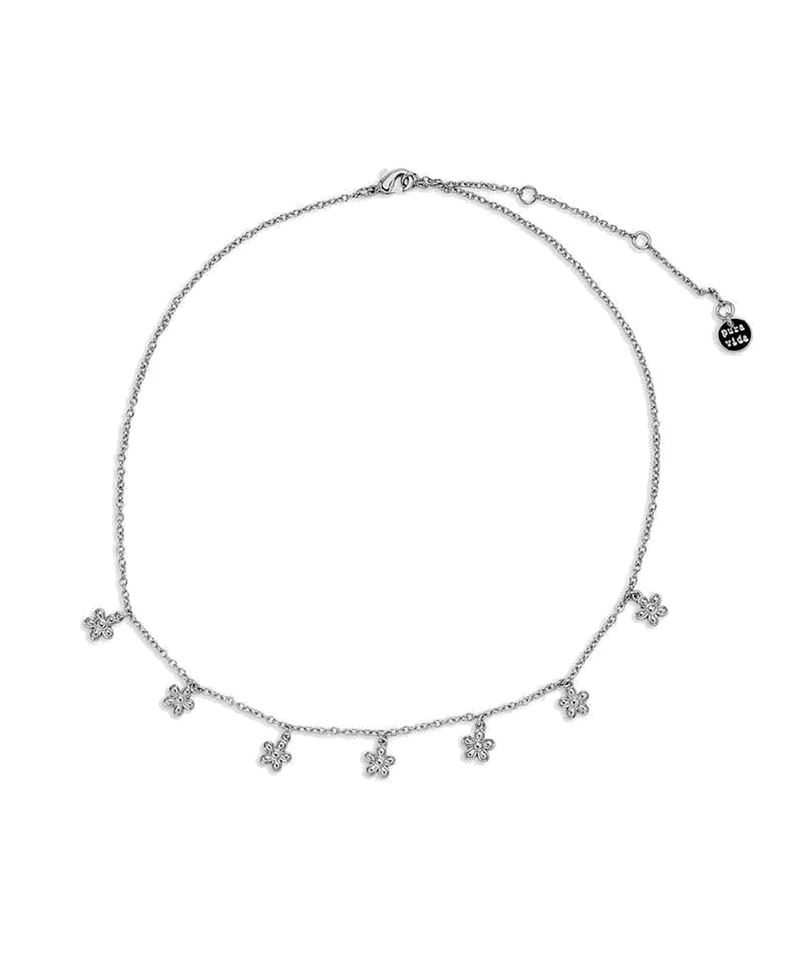 Pura Vida Necklace Silver Bitty Daisies Choker