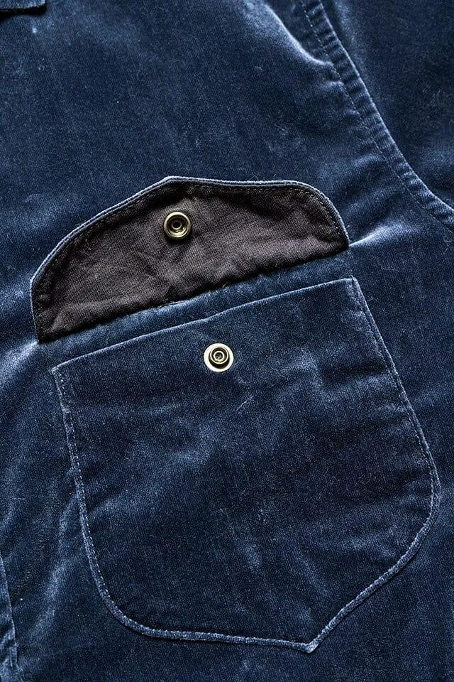 Pure Blue Japan - [2224-NV] Cotton Velvet CPO Shirt - Navy