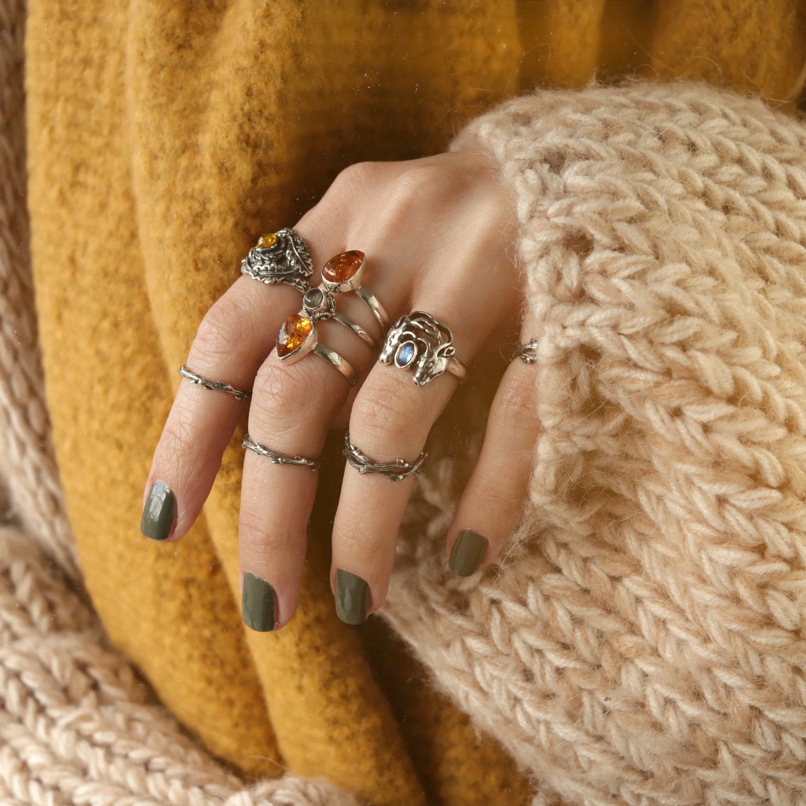 Quercus Rex & Amber Boho Ring | Talent Scout Winner