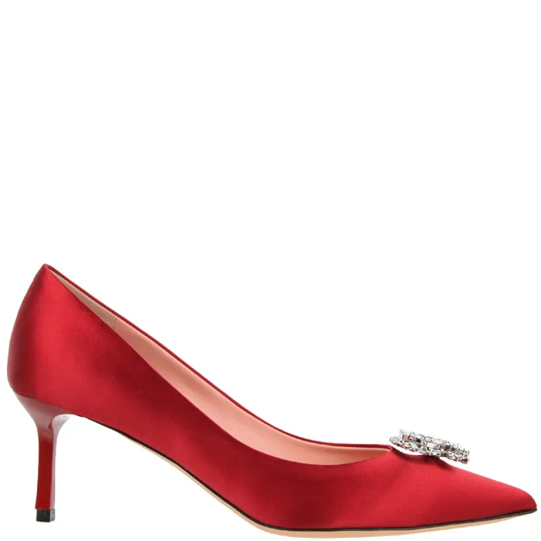 Rochas Pump 60 Satin, Cherry