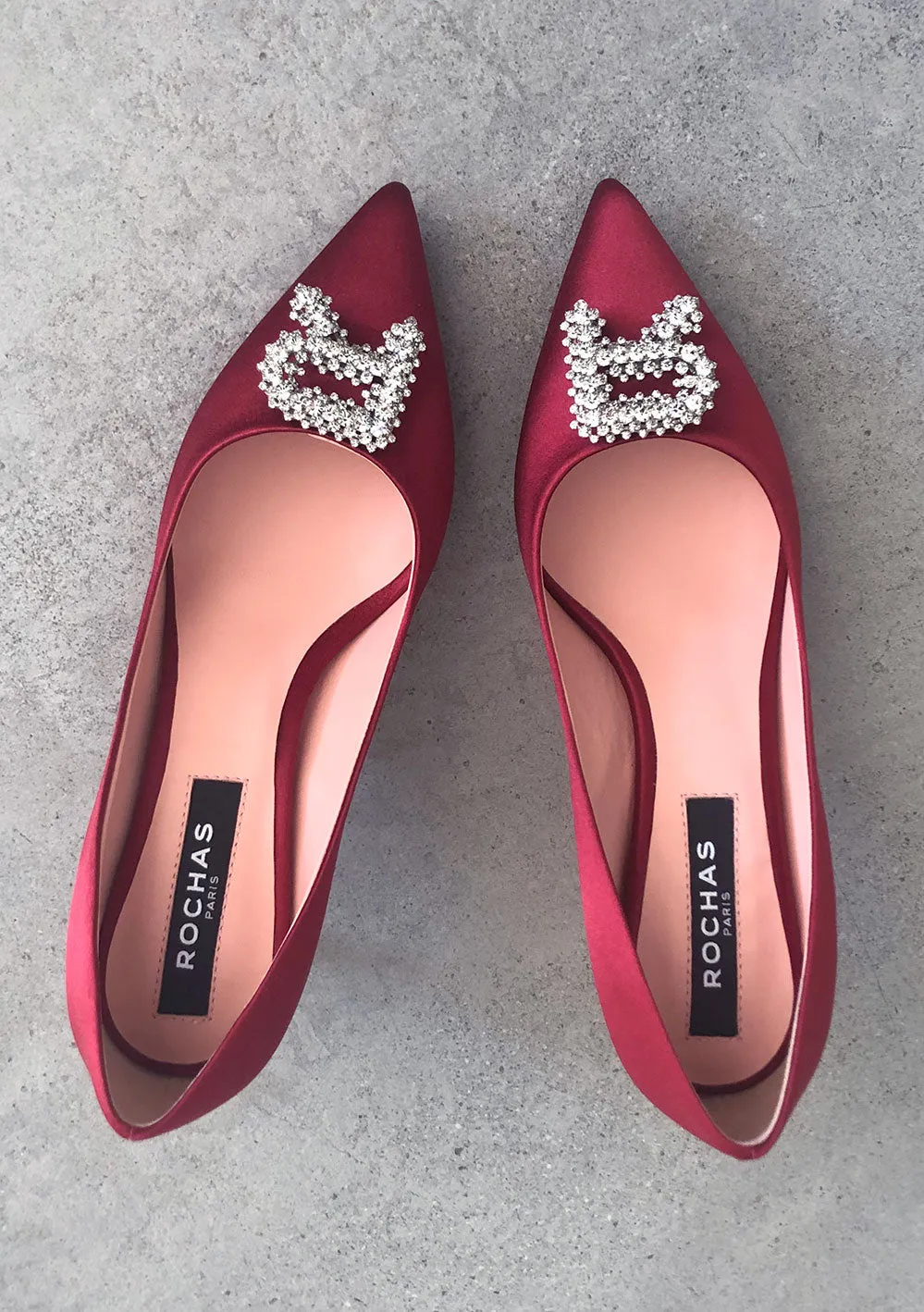 Rochas Pump 60 Satin, Cherry