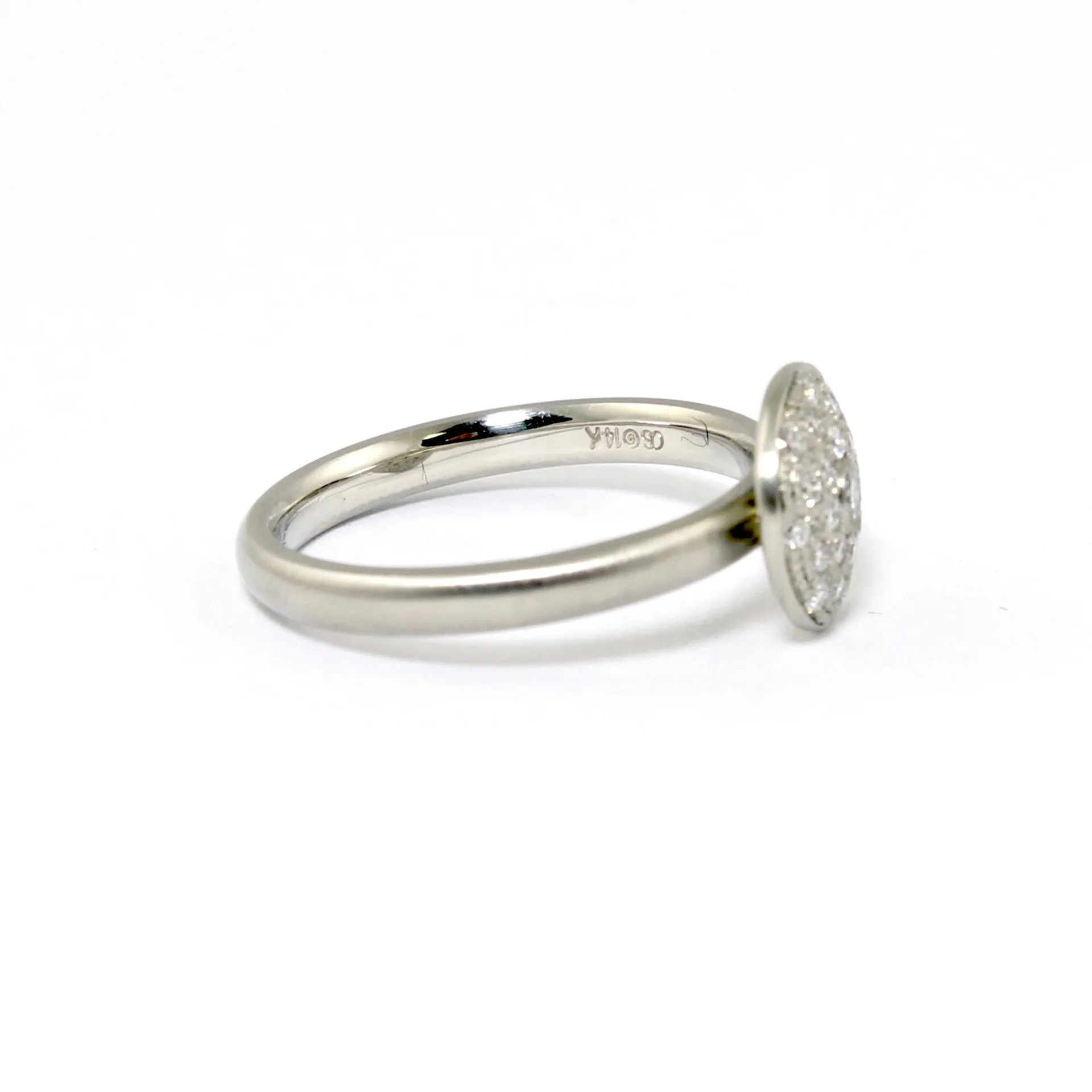 SALE! Diamond Encrusted and 14 KT White Gold Pave Disc Ring by Anne Sportun