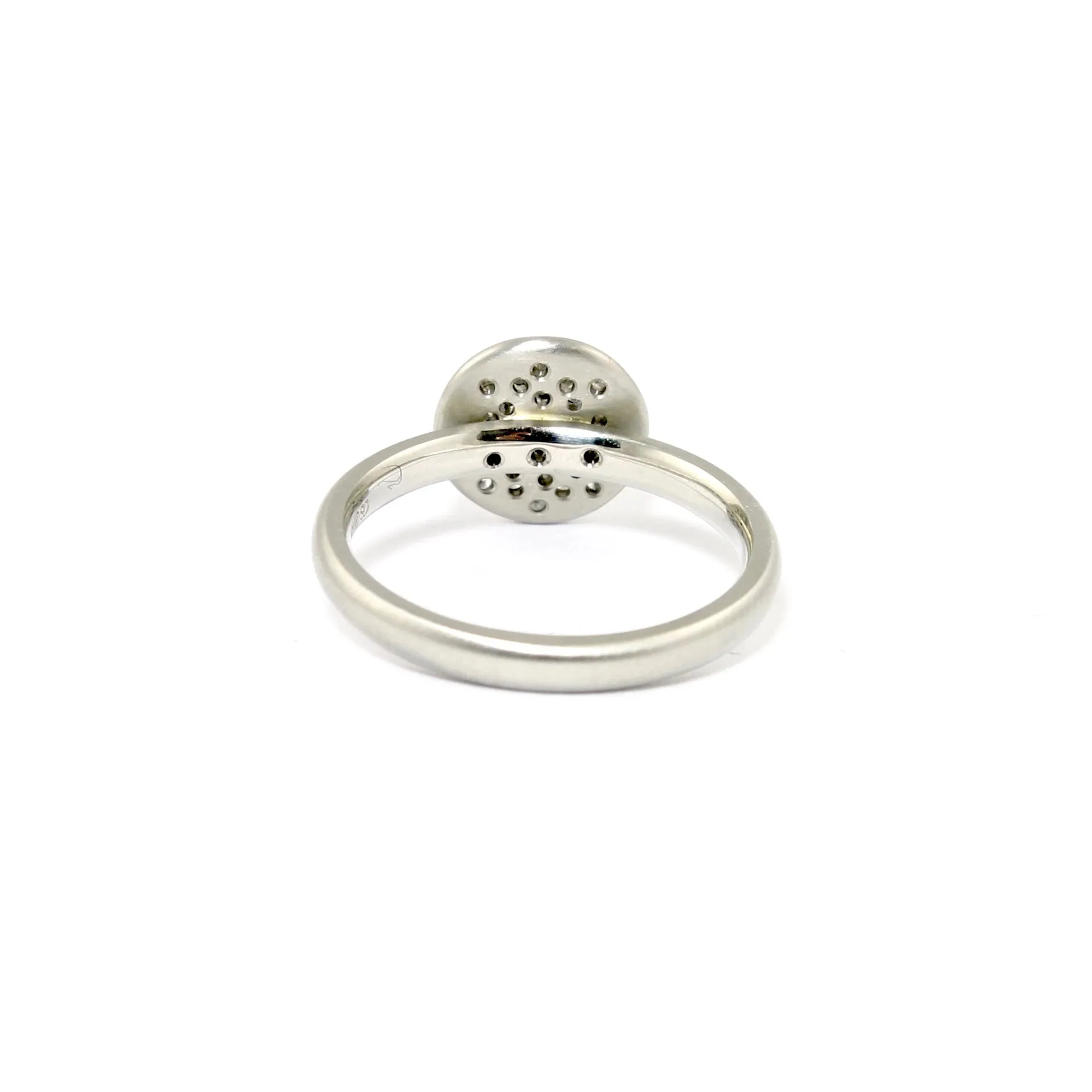 SALE! Diamond Encrusted and 14 KT White Gold Pave Disc Ring by Anne Sportun